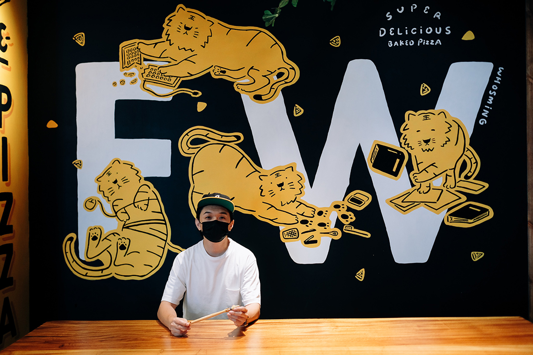 壹虎精酿咖啡店café 台湾 咖啡店 披萨店 插画设计 动物  老虎 logo设计 vi设计 空间设计