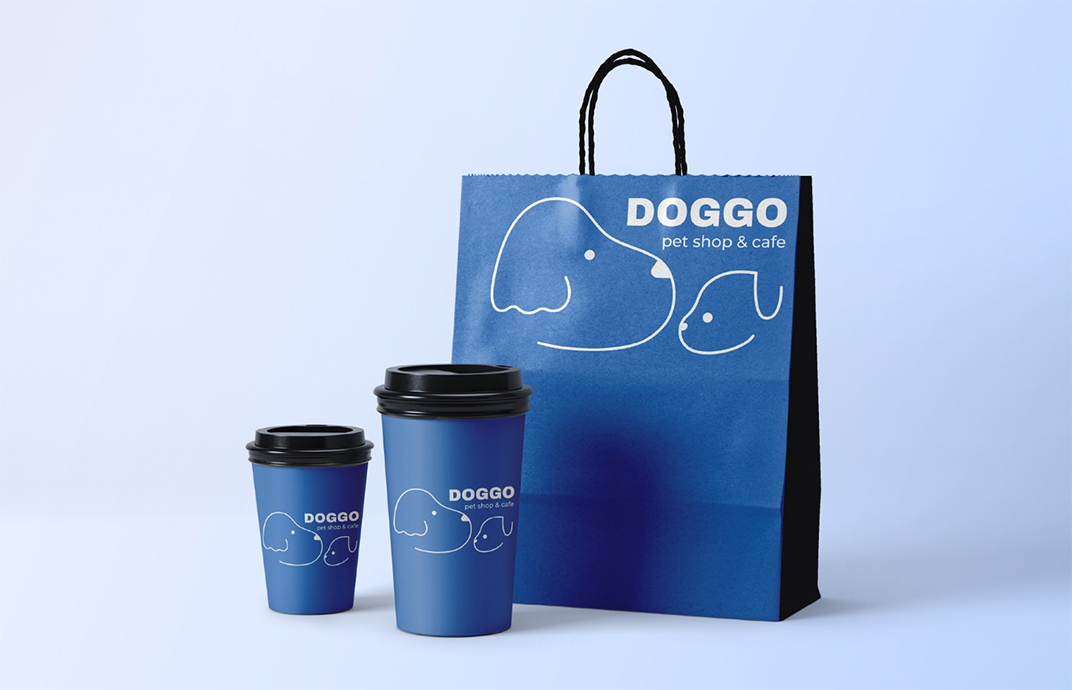 Yajna宠物店和咖啡馆的标志设计 英国 宠物店 咖啡店 动物 手绘 插画 蓝色 logo设计 vi设计 空间设计