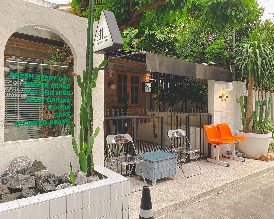 咖啡店Millilit Cafe 泰国 清迈 咖啡馆 简餐馆 小店 logo设计 vi设计 空间设计