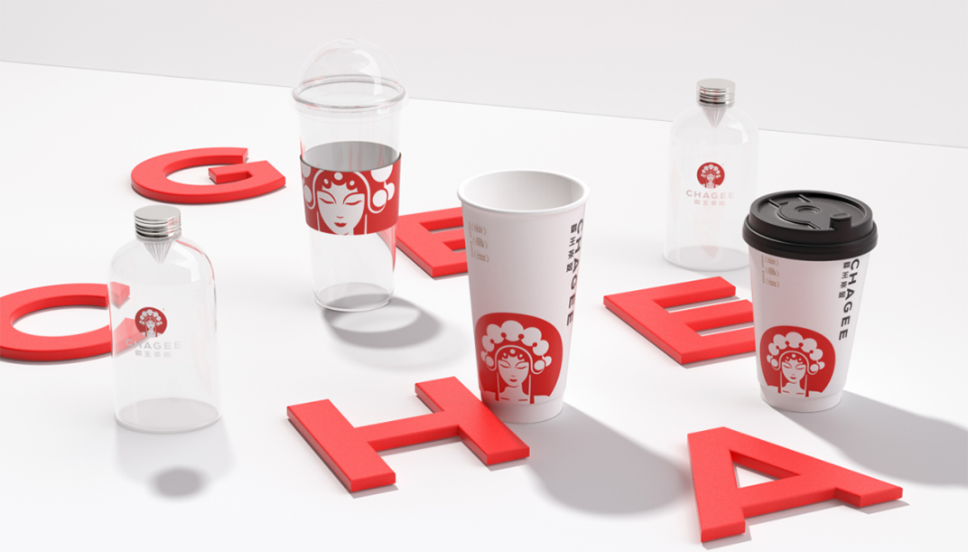东方茶品牌霸王茶姬 茶 奶茶 中国风 插图设计 字体设计 茶叶 图形设计 红色 logo设计 vi设计 空间设计