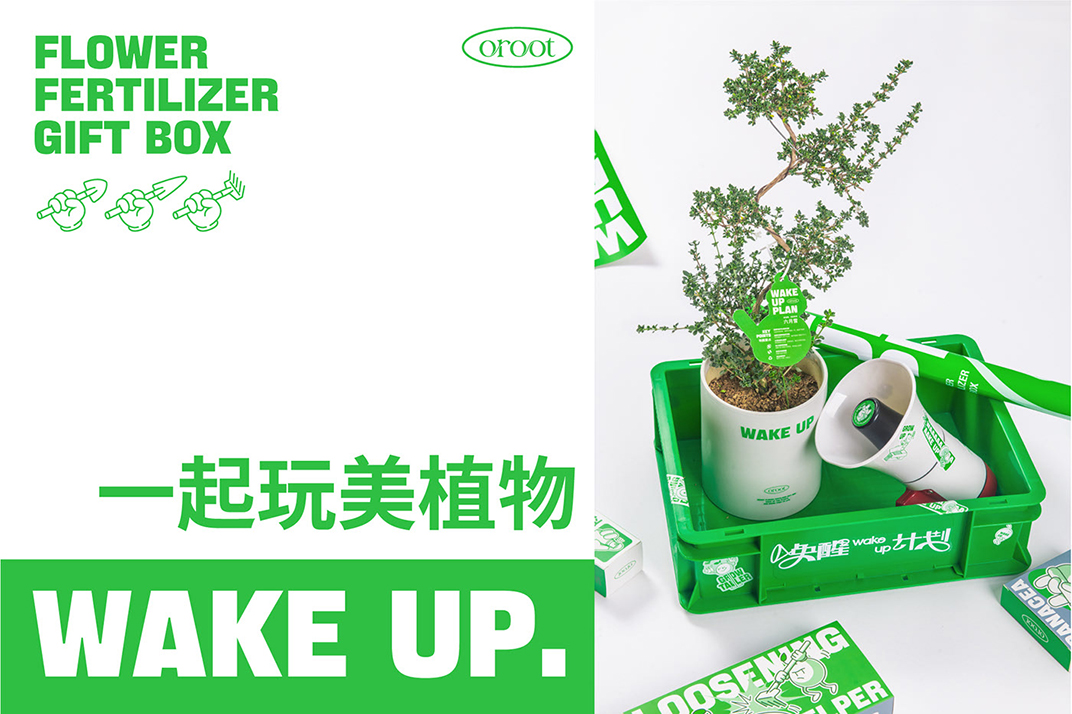 唤醒计划趣味的花卉肥料礼盒包装设计 北京 字体设计 包装设计 插画设计 动画设计 绿色 花卉 logo设计 vi设计 空间设计