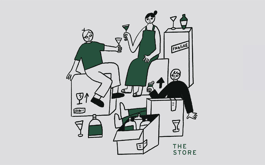 鸡尾酒吧品牌The Store 新加坡 鸡尾 酒吧 线稿 插画设计 趣味 logo设计 vi设计 空间设计