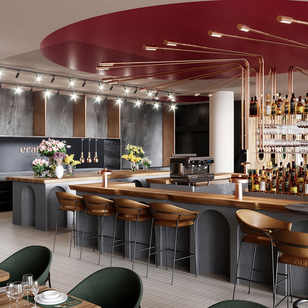 酒吧餐厅Craft 比利时 上海 酒吧 金属 铜 大理石 logo设计 vi设计 空间设计
