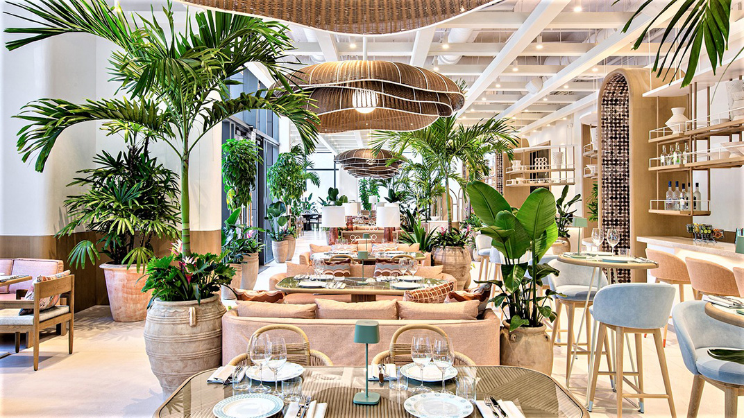 现代黎巴嫩美食餐厅AmalMiami 美国 上海 融合餐厅 金属 绿植 logo设计 vi设计 空间设计