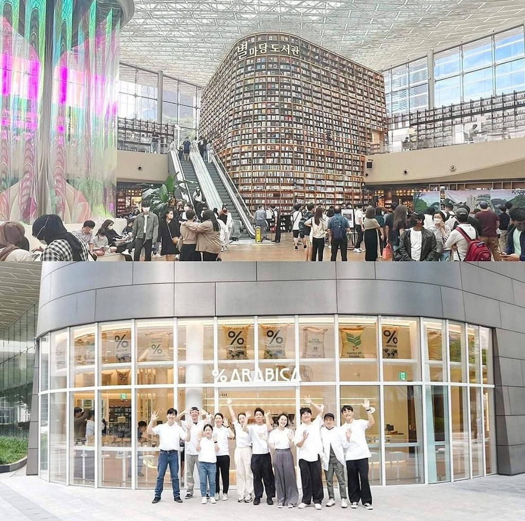 图书馆旁边的咖啡店ARABICA 韩国 成都 首尔 咖啡馆 % ARABICA 白色空间 logo设计 vi设计 空间设计