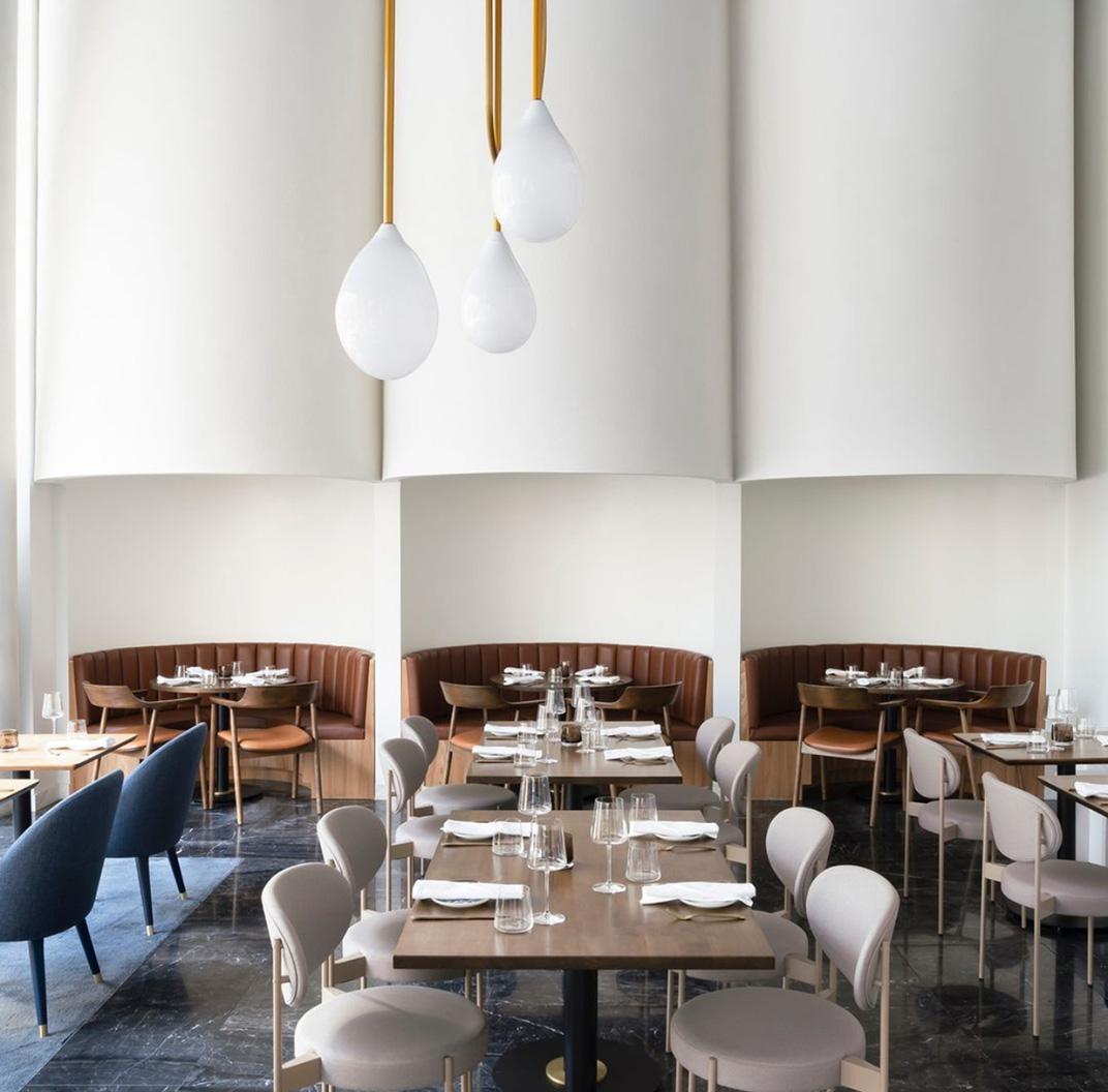 地中海白色蓝色调餐厅空间设计 美国 地中海 上海 希腊 罗马 圆拱 黄铜 logo设计 vi设计 空间设计