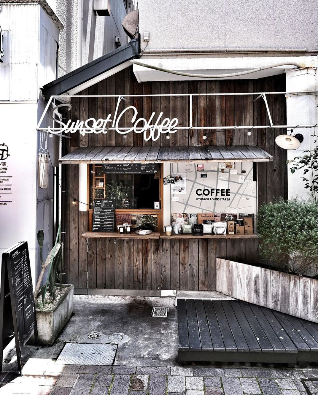 镇上的摊位咖啡店Sunset Coffee 日本 杭州 东京 咖啡馆 镇上 复古 怀旧 地图 logo设计 vi设计 空间设计
