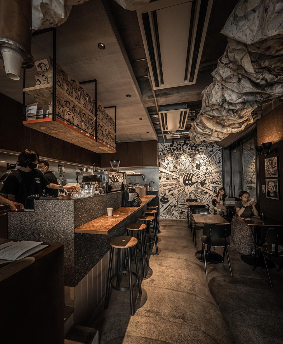 咖啡馆Single O Japan 日本 成都 澳大利亚 咖啡馆 插画 铁板 水泥 logo设计 vi设计 空间设计