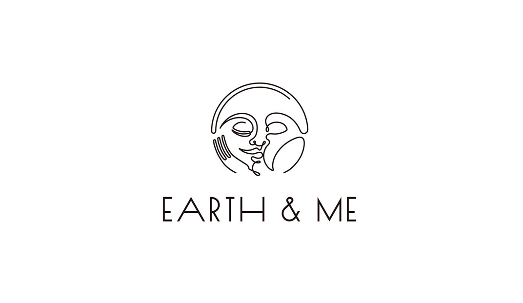 素食&无麸质甜品店EARTH & ME标志设计，日本