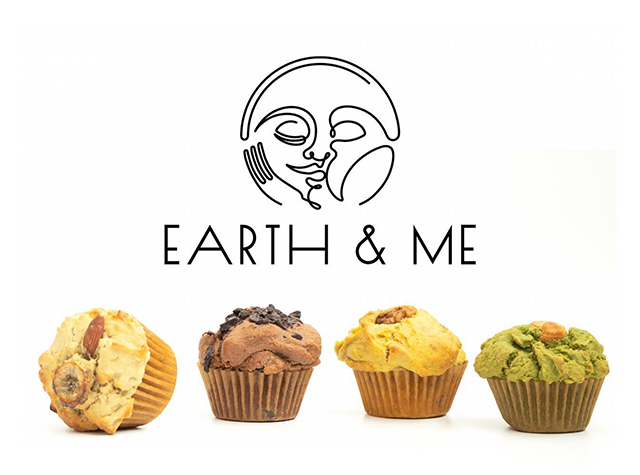 素食&无麸质甜品店EARTH & ME标志设计，日本