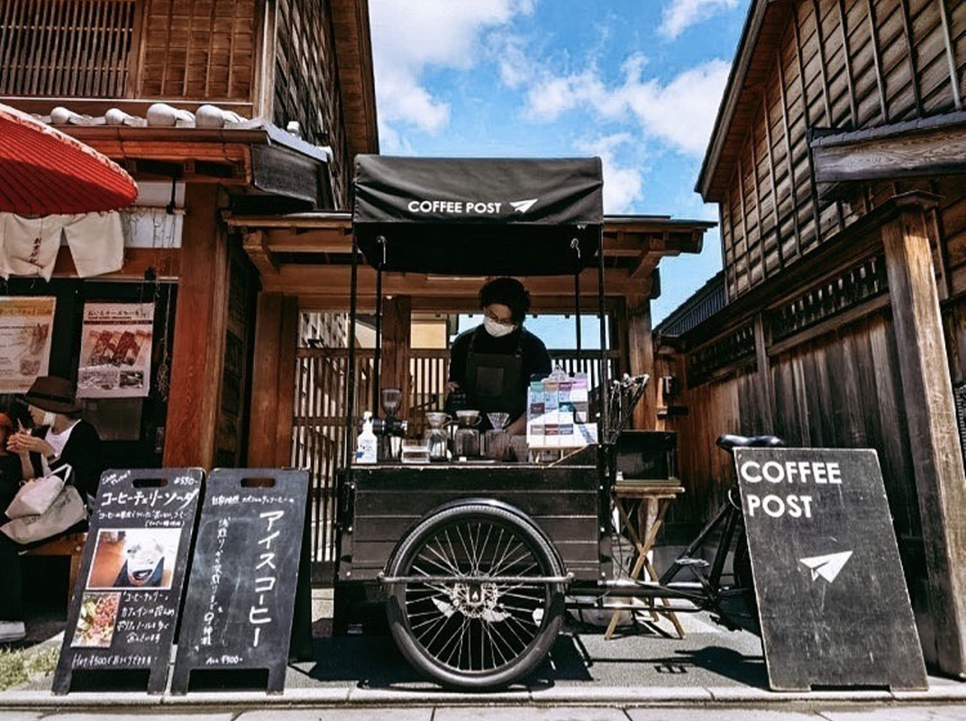三菱自行车咖啡摊COFFEE POST 日本 北京 上海 成都 武汉 杭州 广州 logo设计 vi设计 空间设计