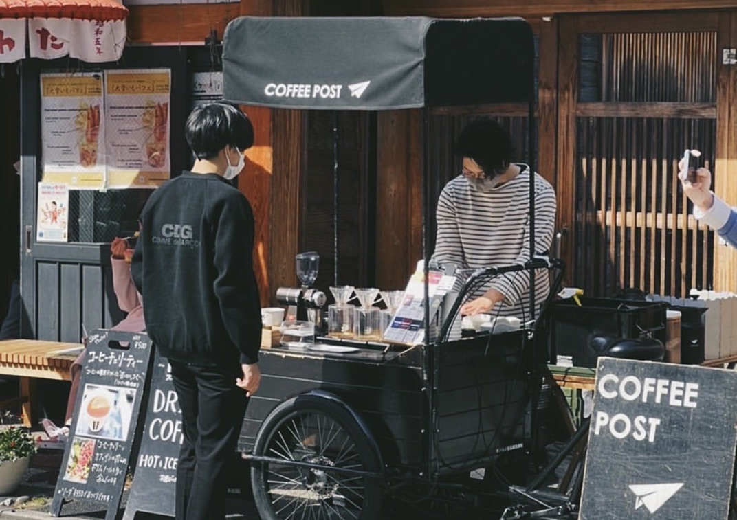 三菱自行车咖啡摊COFFEE POST 日本 北京 上海 成都 武汉 杭州 广州 logo设计 vi设计 空间设计