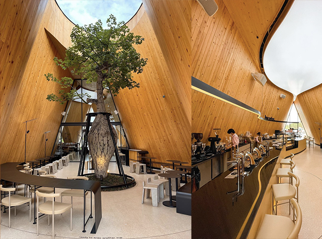 现代日式风格的咖啡馆建筑设计,泰国
