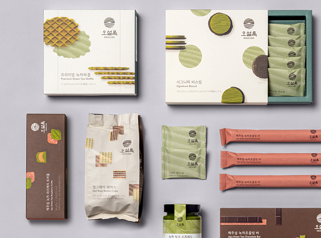 韩国代表性绿茶品牌茶糕点包装设计OSULLOC | Designer by Studio fnt