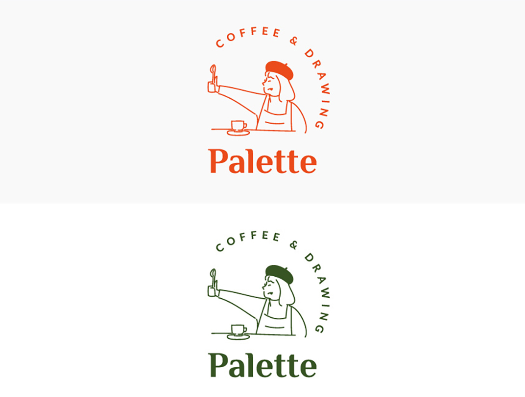 人物插画风格咖啡店logo设计 韩国 北京 上海 珠海 广州 武汉 杭州 佛山 澳门 logo设计 vi设计 空间设计