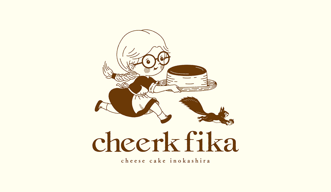 人物插画风格cheerk fika咖啡店logo设计 日本  深圳 北京 上海 广州 武汉 餐饮商业空间 logo设计 vi设计 空间设计