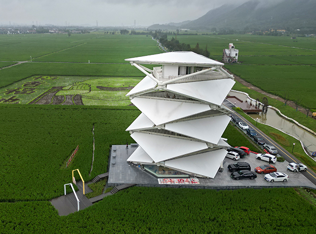 最美稻田里的市弜咖啡店，浙江，宁波
