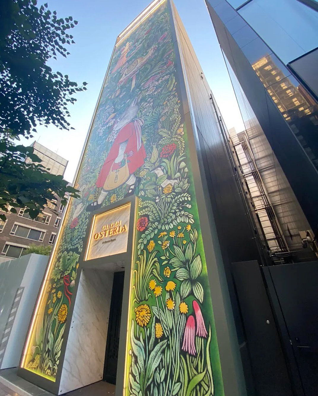 Gucci插画风格店面门头设计 招牌设计 咖啡店 酒馆 零售空间 空间设计 vi设计 上海 北京 杭州 成都